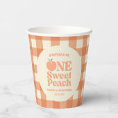 Een lief perzik Sinaasappel eerste 1e verjaardagsf Papieren Bekers (Achterkant)