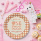 Een lief perzik Sinaasappel eerste 1e verjaardagsf Papieren Bordje (Feest)