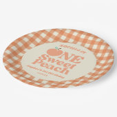 Een lief perzik Sinaasappel eerste 1e verjaardagsf Papieren Bordje (Gekanteld)