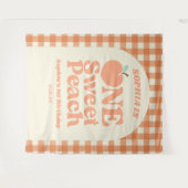 Een lief perzik Sinaasappel eerste 1e verjaardagsf Wandkleed (Voorkant (horizontaal))