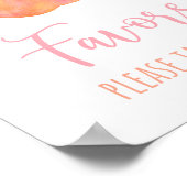 Eén lief perzik verjaardagsfeestje gunstteken poster (Hoek)