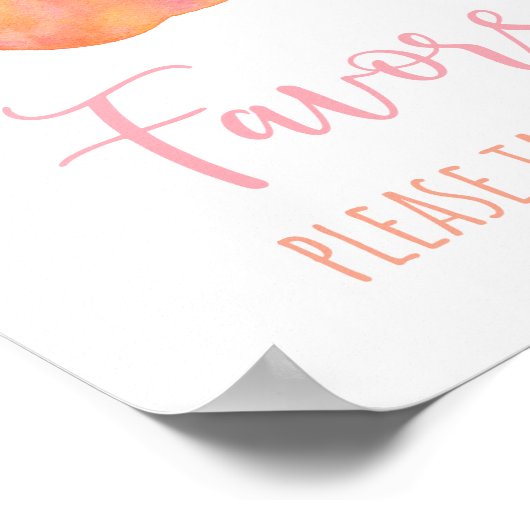 Eén lief perzik verjaardagsfeestje gunstteken poster (Hoek)