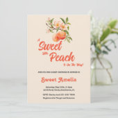 Een lief perzikje is onderweg! Baby Shower Kaart (Staand voorkant)