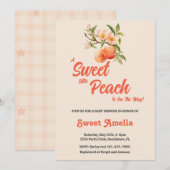 Een lief perzikje is onderweg! Baby Shower Kaart (Voorkant / Achterkant)