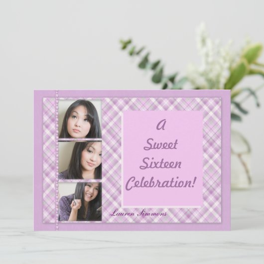 Een lief zestien feest kaart (Staand voorkant)