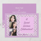Een lief zestien feest kaart (Voorkant / Achterkant)