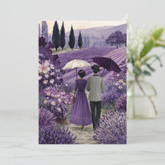 Een liefde als lavendel | Rustige Romance Kaart (Staand voorkant)
