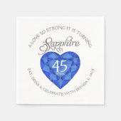 Een liefde die zo'n sterke sapphire bruiloft water servet (Voorkant)