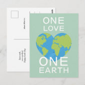 Eén liefde, één Aarde, Dag van de Aarde, red onze  Briefkaart (Voorkant / Achterkant)