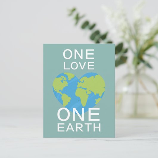 Eén liefde, één Aarde, Dag van de Aarde, red onze  Briefkaart (Staand voorkant)