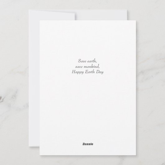 Eén liefde, één Aarde, Dag van de Aarde, red onze  Feestdagenkaart (Achterkant)