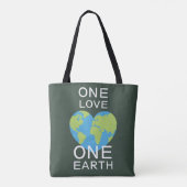 Eén liefde, één Aarde, Dag van de Aarde, red onze Tote Bag (Achterkant)
