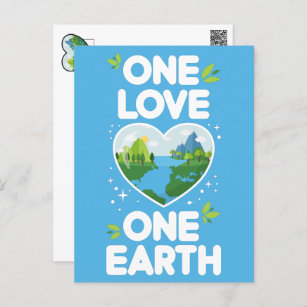 Eén liefde één aarde hoort onze planeet briefkaart