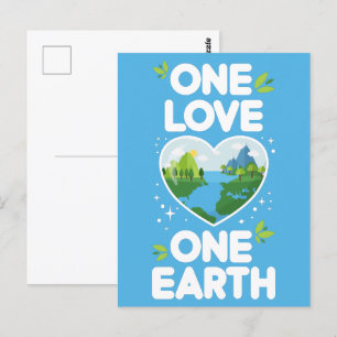 Eén liefde één aarde hoort onze planeet briefkaart