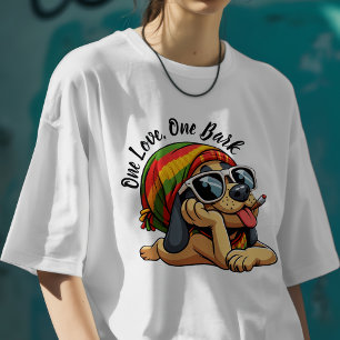 Eén Liefde Eén Blaffende Grappige Hond  T-shirt