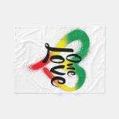 Eén Liefde Eén Hart Reggae Vibes Fleece Deken (Voorkant (Horizontaal))