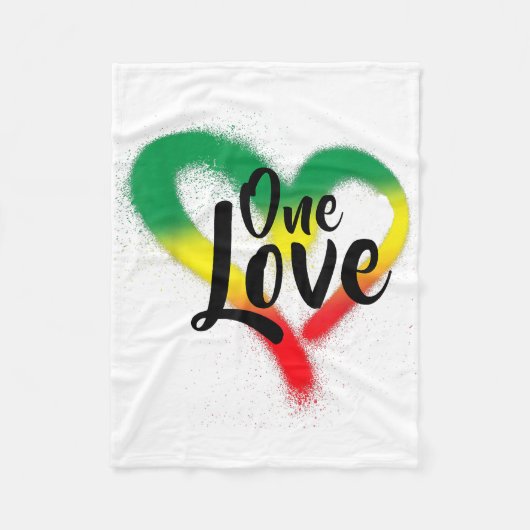 Eén Liefde Eén Hart Reggae Vibes Fleece Deken (Voorkant)