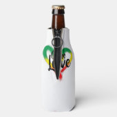 Eén Liefde Eén Hart Reggae Vibes Flesjeskoeler (Fles Achterkant)