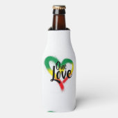 Eén Liefde Eén Hart Reggae Vibes Flesjeskoeler (Fles Voorkant)