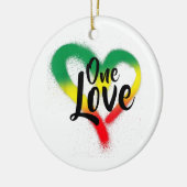 Eén Liefde Eén Hart Reggae Vibes Keramisch Ornament (Links)