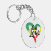Eén Liefde Eén Hart Reggae Vibes Sleutelhanger (Voorkant Links)