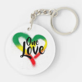 Eén Liefde Eén Hart Reggae Vibes Sleutelhanger (Achterkant)