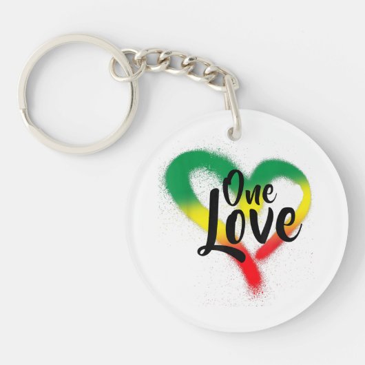 Eén Liefde Eén Hart Reggae Vibes Sleutelhanger (Voorkant)