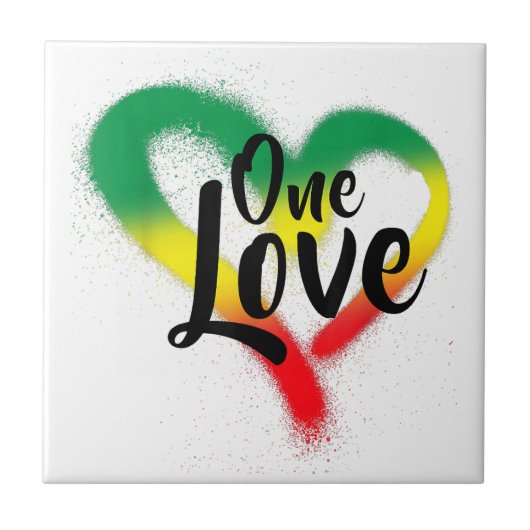 Eén Liefde Eén Hart Reggae Vibes Tegeltje (Voorkant)
