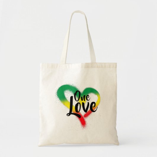 Eén liefde één hart reggae vibes tote bag (Voorkant)