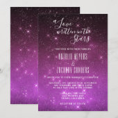 Een liefde geschreven in de Stars Celestial Weddin Kaart (Voorkant / Achterkant)