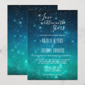 Een liefde geschreven in de Stars Celestial Weddin Kaart (Voorkant / Achterkant)