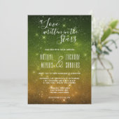 Een liefde geschreven in de Stars Celestial Weddin Kaart (Staand voorkant)