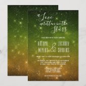 Een liefde geschreven in de Stars Celestial Weddin Kaart (Voorkant / Achterkant)