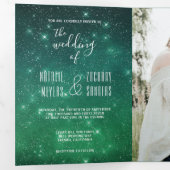 Een liefde geschreven in sterren Celestial Wedding Drieluik Uitnodiging (Binnenzijde eerst)