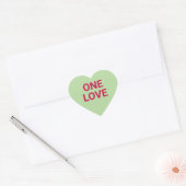 Een liefde groene schattige Valentijnsdag conversa Hart Sticker (Envelop)