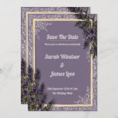 Een liefde in bloei lavendel bruiloft uitnodiging (Voorkant / Achterkant)