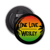 Een liefde Jamaicaanse Rasta Tropical Palms Button Flesopener (Voorkant)