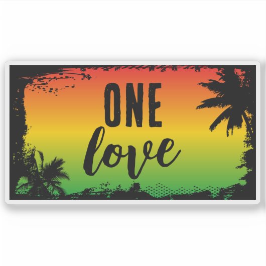 Een liefde Jamaicaanse Rasta Tropical Peace Sticker (Voorkant)
