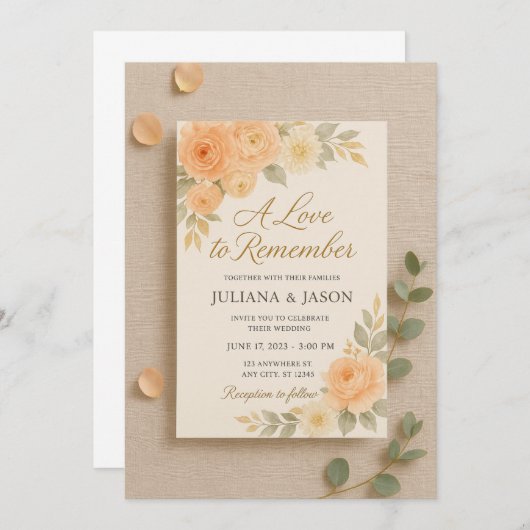 Een liefde om te onthouden bruiloft uitnodiging |  (Voorkant / Achterkant)