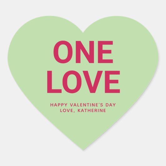 Een liefde schattig Valentijnsdag aangepaste conve Hart Sticker (Voorkant)