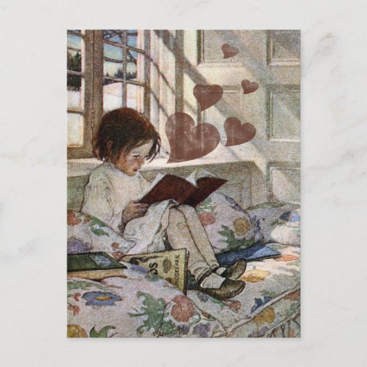 Een liefde voor lezen briefkaart (Voorkant)