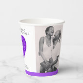 Een liefde zo sterk 33 jaar bij een paarse bruilof papieren bekers (Achterkant)