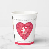 Een liefde zo sterk 40 jaar, ruby bruiloft rood wi papieren bekers (Links)