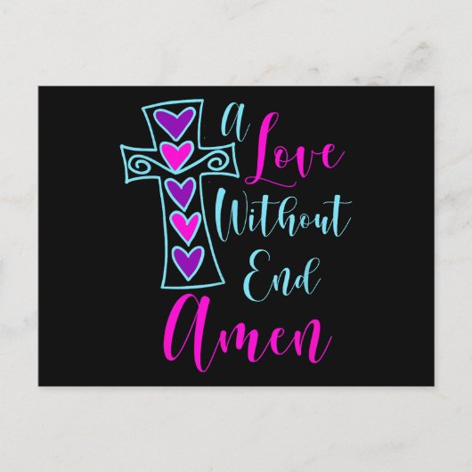 Een liefde zonder einde Amen Jezus geïnspireerd ci Briefkaart (Voorkant)