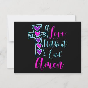 Een liefde zonder einde Amen Jezus geïnspireerd ci Feestdagenkaart
