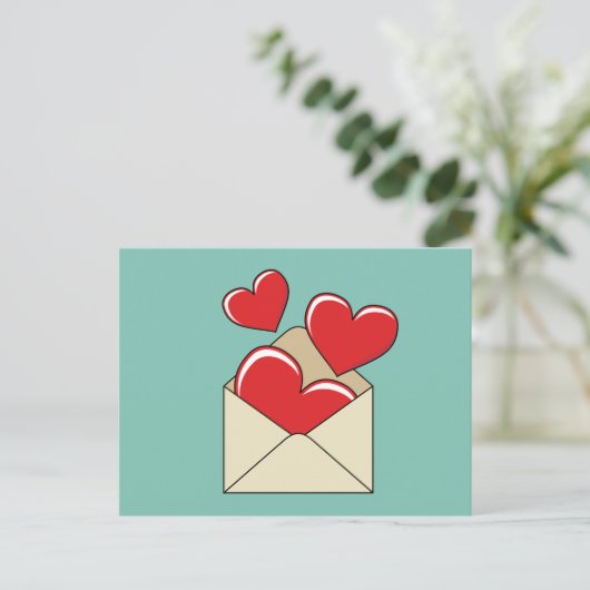 Een liefdesbrief briefkaart (Staand voorkant)