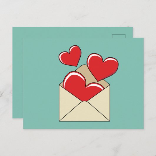 Een liefdesbrief briefkaart (Voorkant / Achterkant)