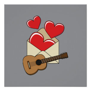 Een liefdesbrief en een gitaar voor jou perfect poster