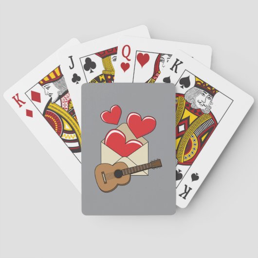 Een liefdesbrief en een gitaar voor jou pokerkaarten (Achterkant)