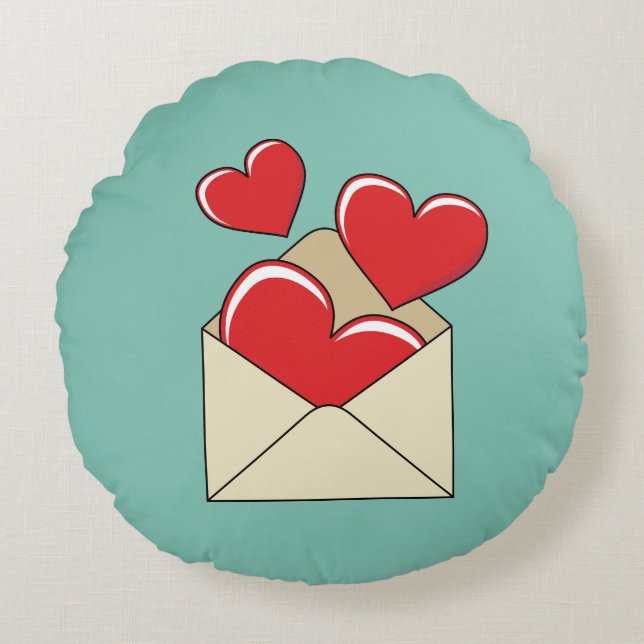 Een liefdesbrief rond kussen (Voorkant)